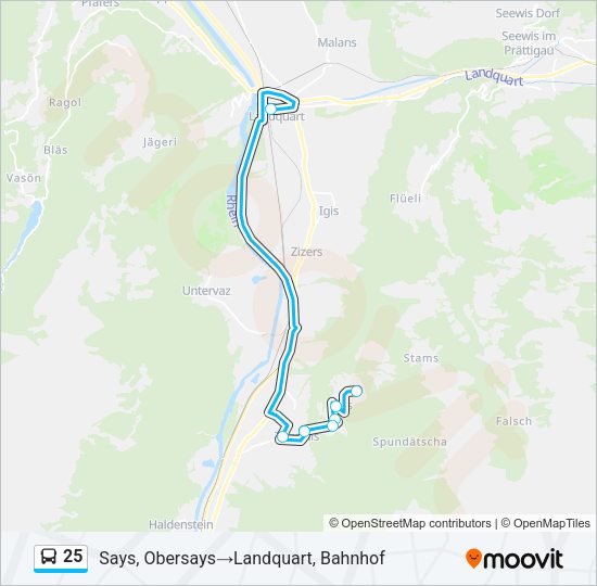 25 Bus Line Map