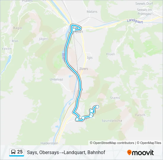 25 Bus Line Map