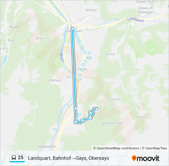 25 Bus Line Map