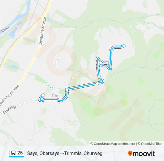 25 Bus Line Map