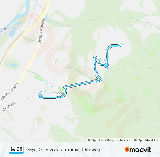 25 Bus Line Map
