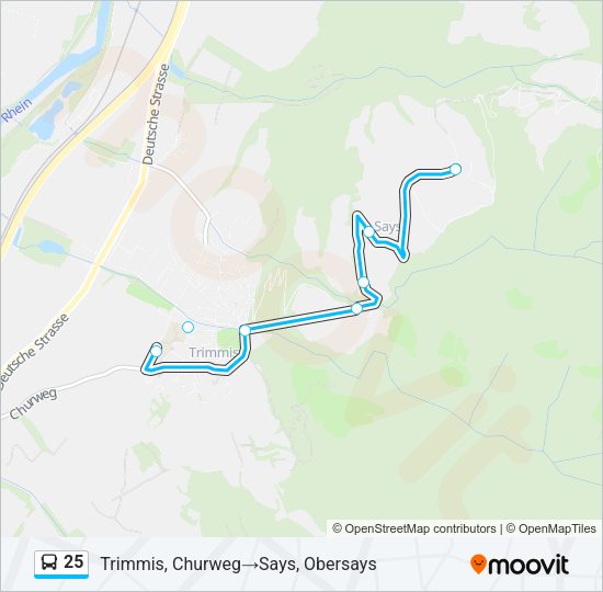 25 Bus Line Map