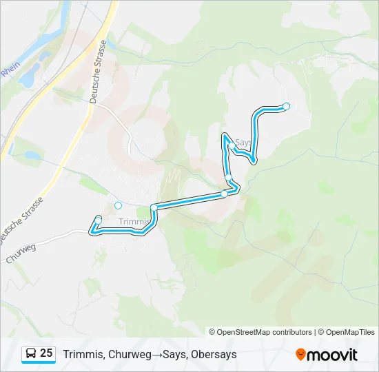 25 Bus Line Map