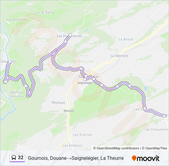 32 Bus Line Map