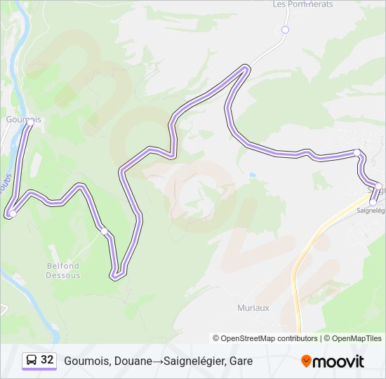 32 Bus Line Map