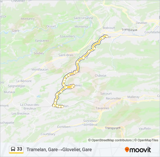 33 bus Line Map