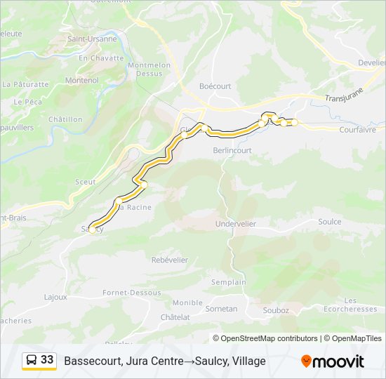 33 Bus Line Map