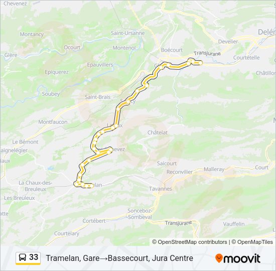 33 Bus Line Map
