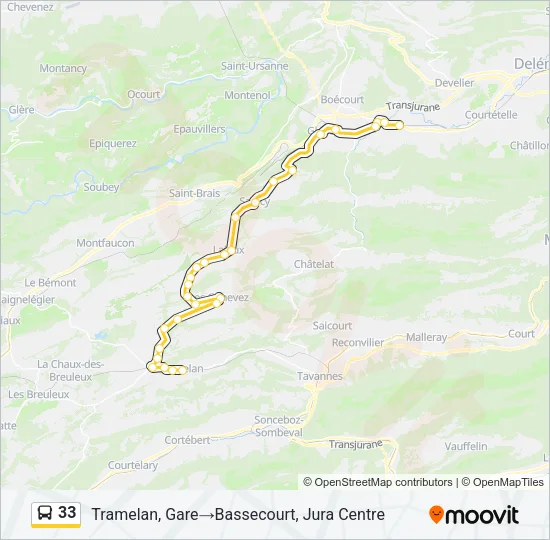 33 Bus Line Map