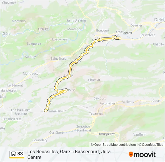 33 Bus Line Map