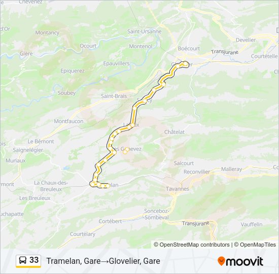 33 Bus Line Map