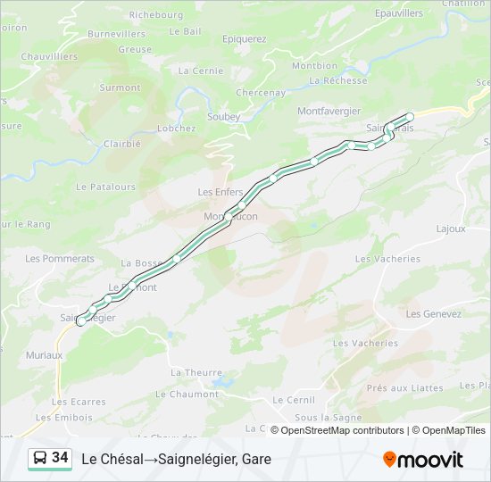 34 Bus Line Map
