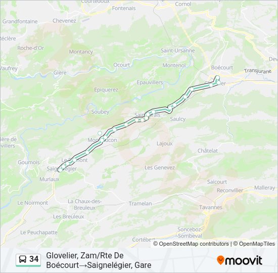 34 Bus Line Map