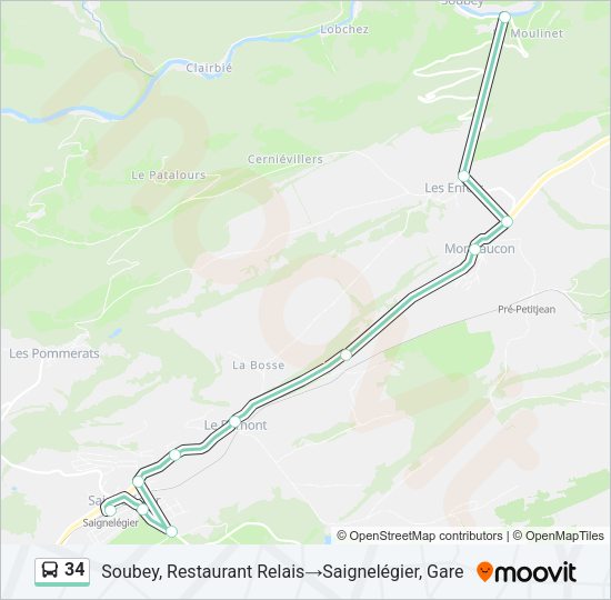 34 Bus Line Map