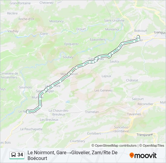 34 Bus Line Map