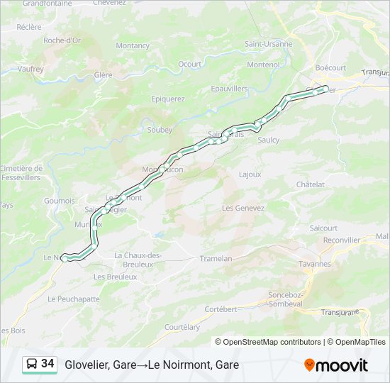 34 Bus Line Map