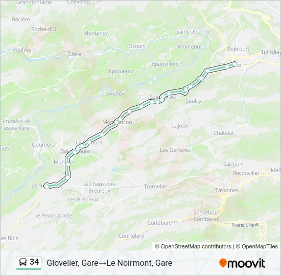 34 Bus Line Map