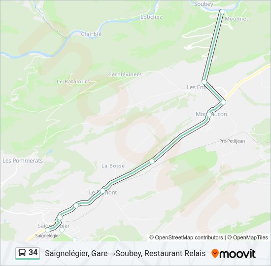 34 Bus Line Map