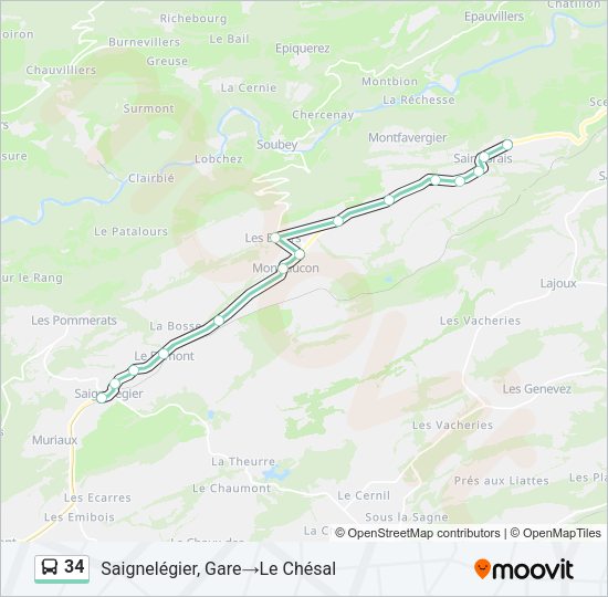 34 Bus Line Map