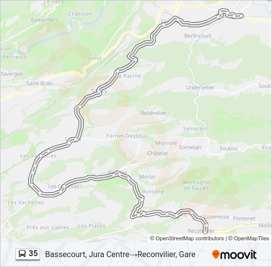 35 Bus Line Map
