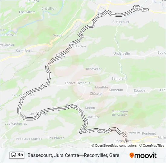 Plan de la ligne 35 de bus