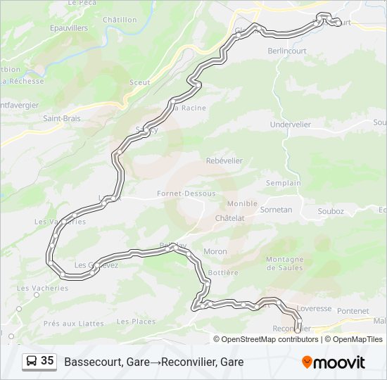 35 Bus Line Map