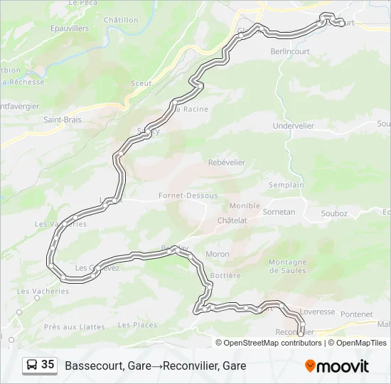 35 Bus Line Map