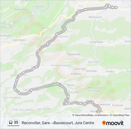 35 Bus Line Map