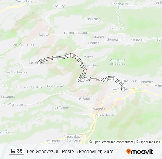 35 Bus Line Map