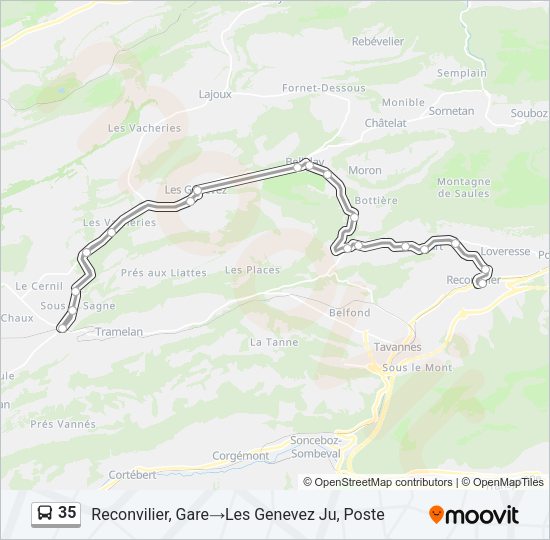35 Bus Line Map