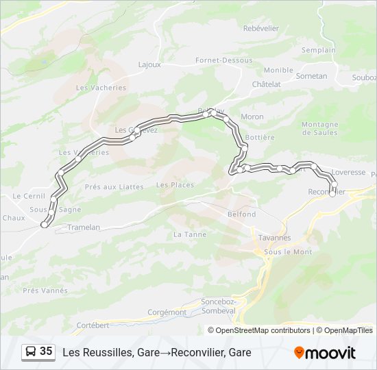 35 Bus Line Map