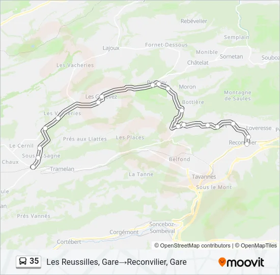 35 Bus Line Map