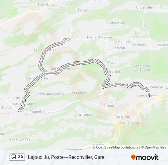 35 Bus Line Map