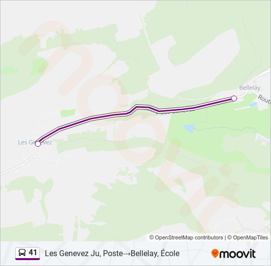 41 bus Line Map