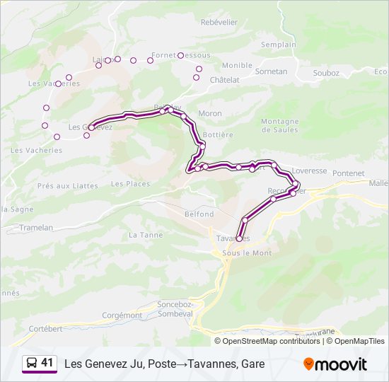 41 bus Line Map