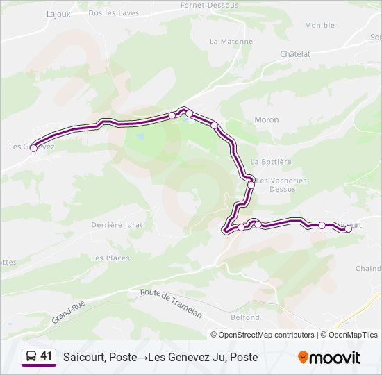 41 bus Line Map