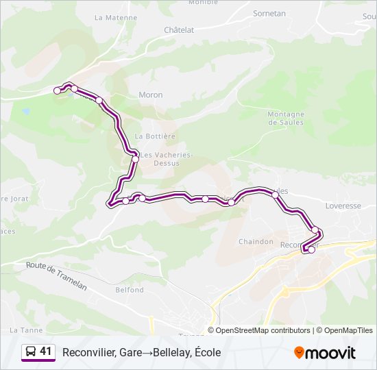 41 bus Line Map