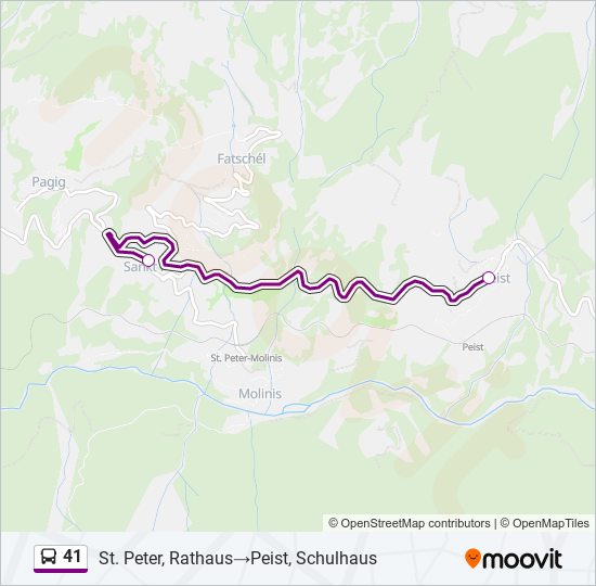 41 bus Line Map