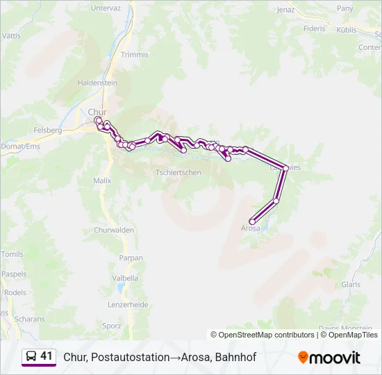 41 Bus Line Map
