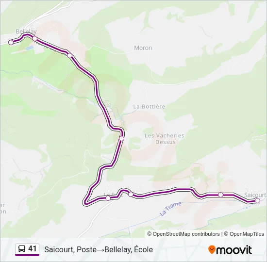 Plan de la ligne 41 de bus