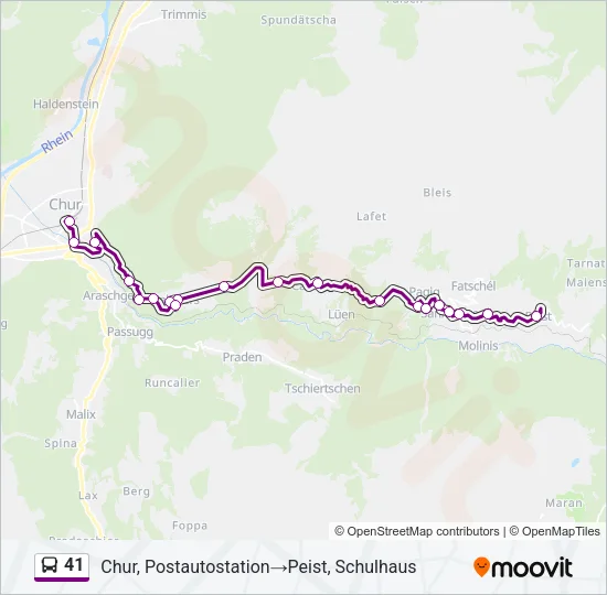 41 Bus Line Map