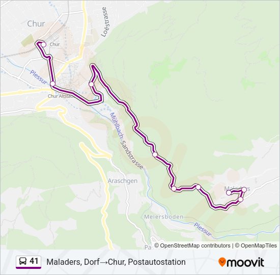 41 Bus Line Map