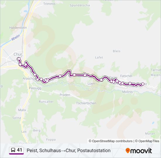 41 Bus Line Map