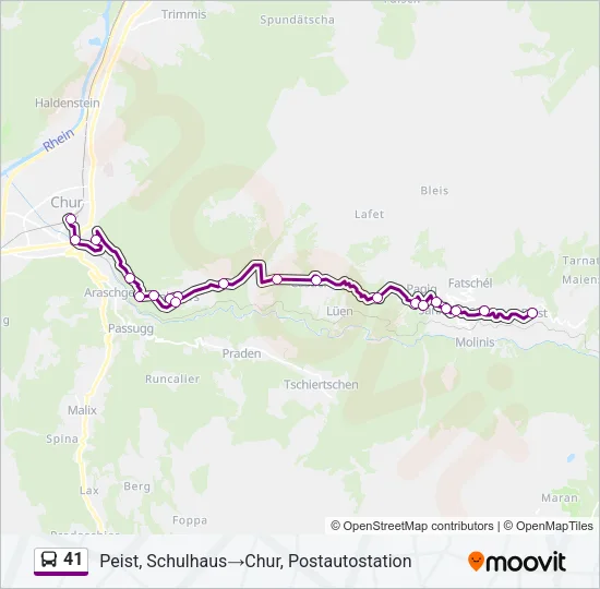 41 Bus Line Map