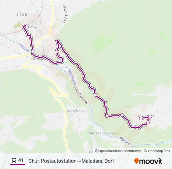 41 Bus Line Map