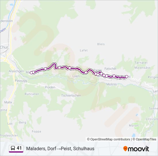 41 Bus Line Map