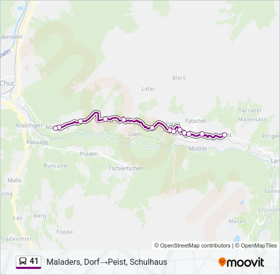 41 Bus Line Map