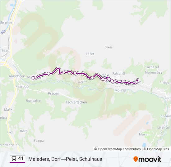 41 Bus Line Map