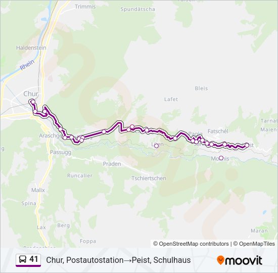 41 Bus Line Map