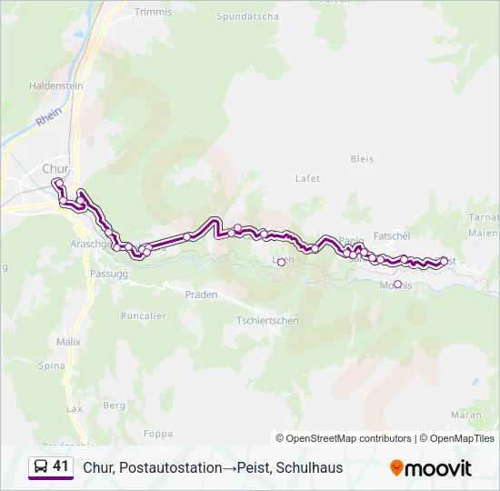 41 Bus Line Map